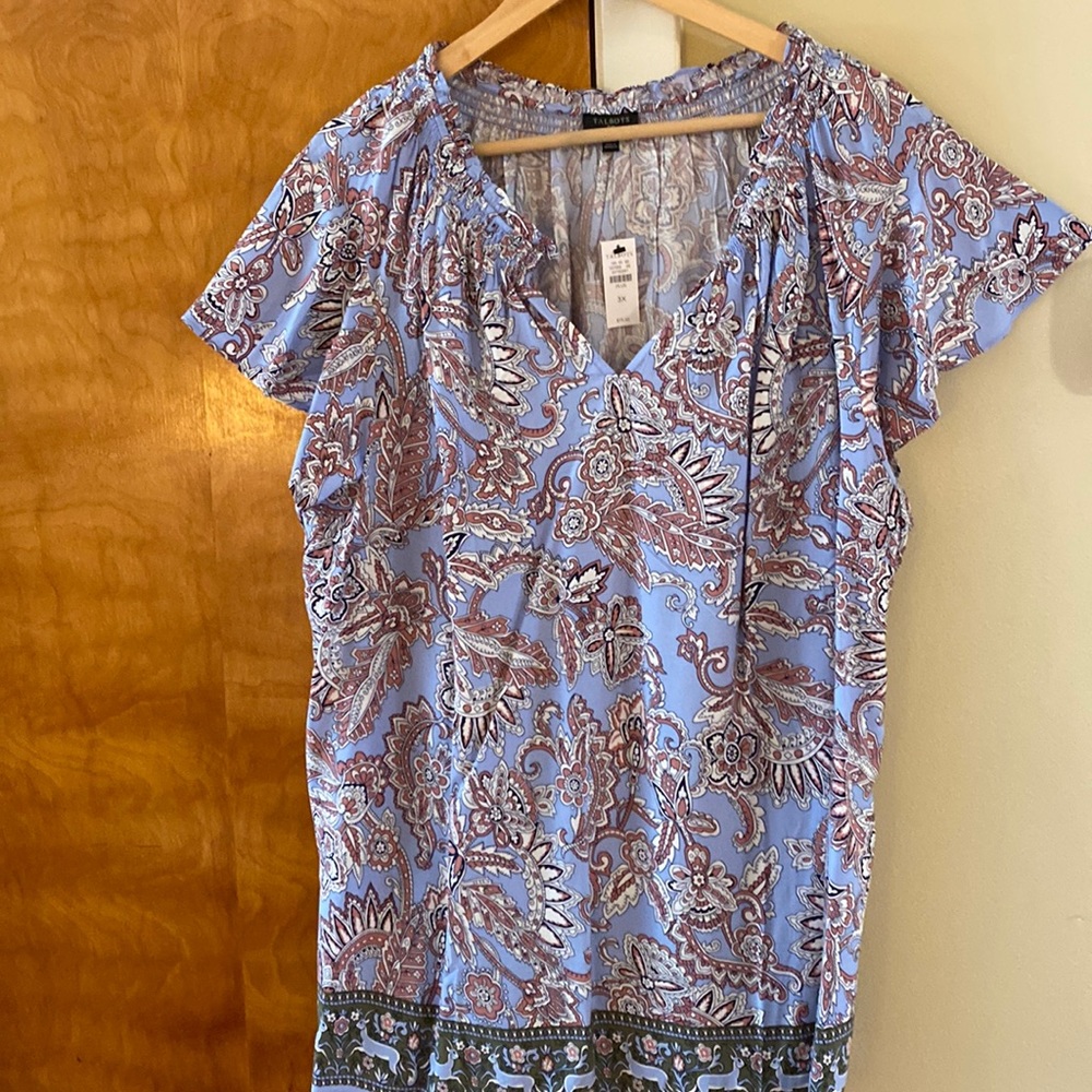 Talbots Women Multi coloring Classy Blouse . Size 3X New with tag .